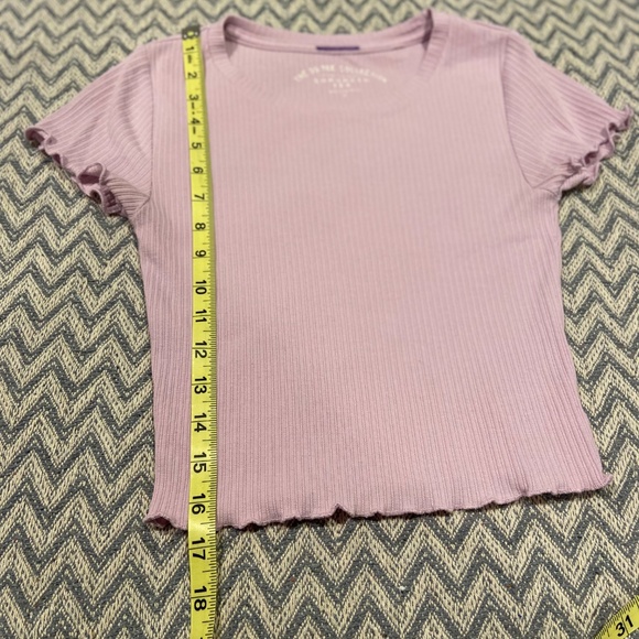 Aeropostale The OG Tee Collection Ribbed Shrunken Tee – Mauve Pink (Small) - Picture 3 of 6